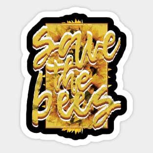 Save The Bees Plant Flower Sticker